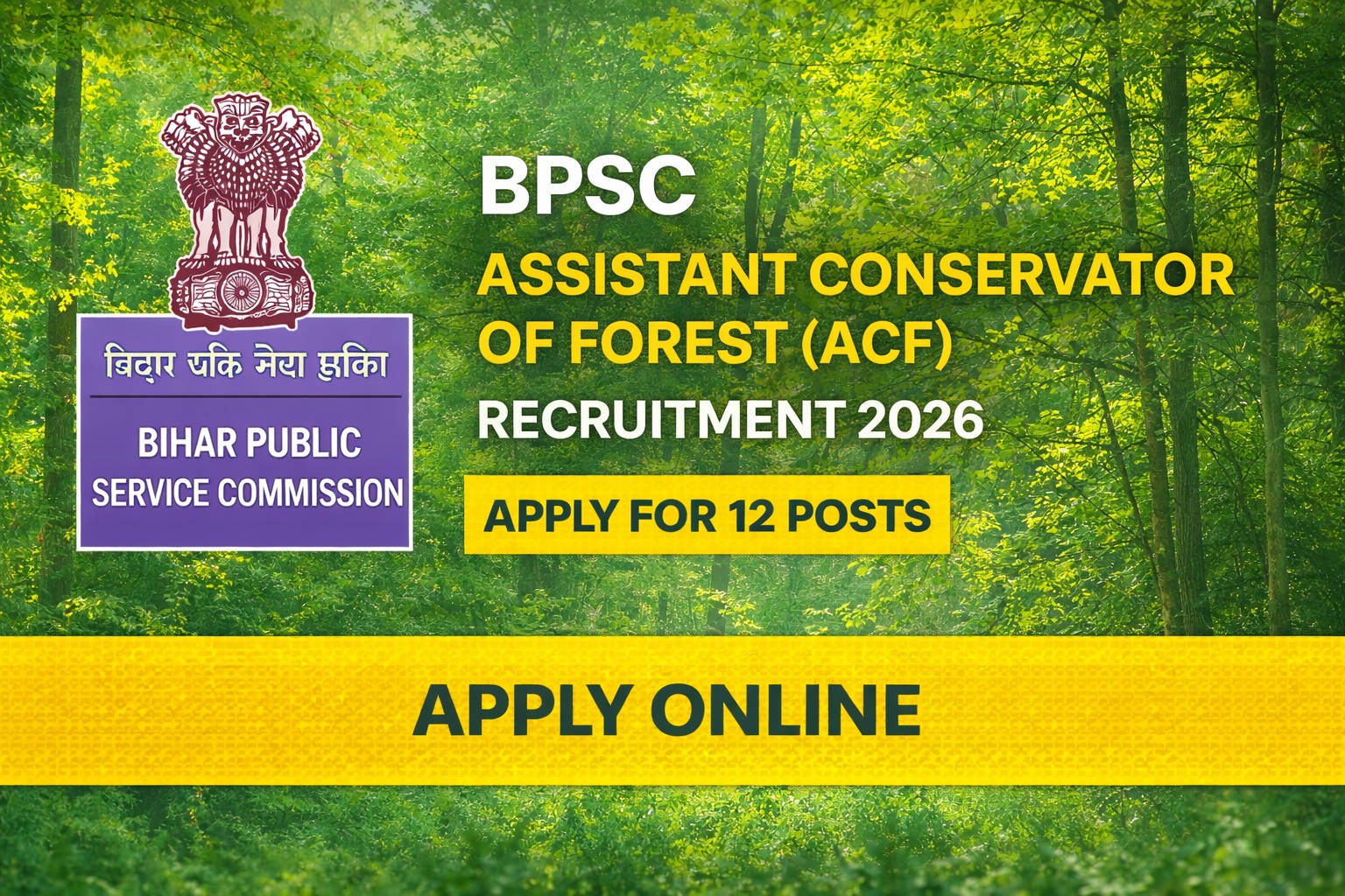 BPSC Assistant Conservator of Forest Recruitment 2026