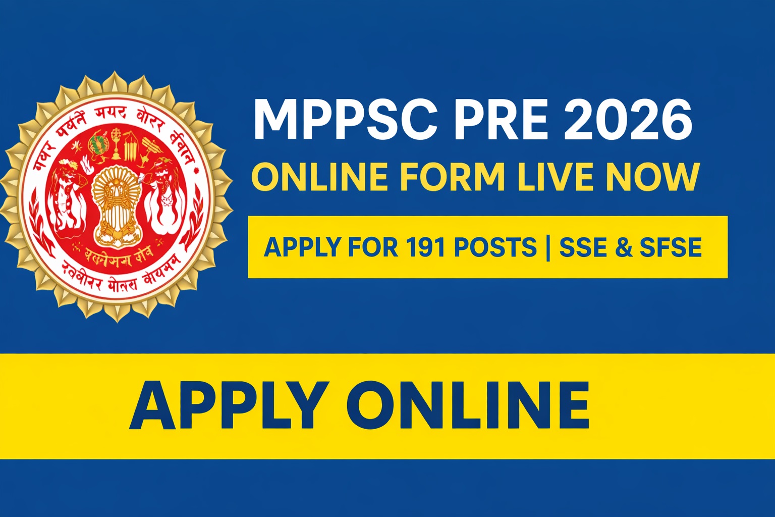 MPPSC Pre Online Form 2026